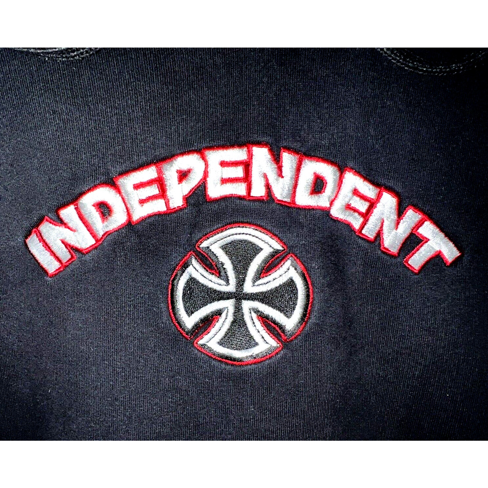 Vtg Independent Truck Co Hoodie Black Red White Sweatshirt Skater - Sz S/M - Picture 3 of 10